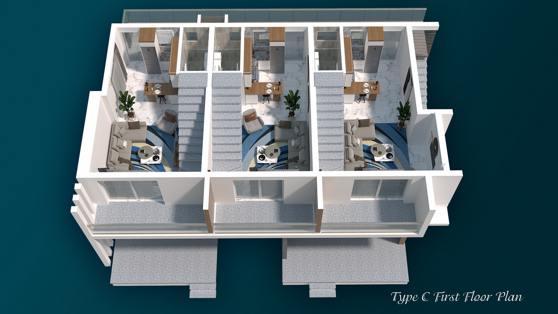 Four Seasons Life 2 1+1 Apartment First Floor plan Sea Storm 2